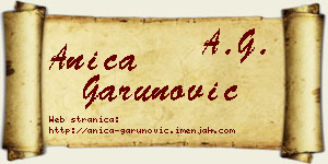 Anica Garunović vizit kartica